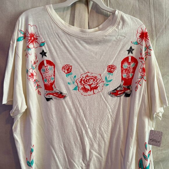 Free People The Bureau Cowboy Rose Tee - Picture 1 of 4